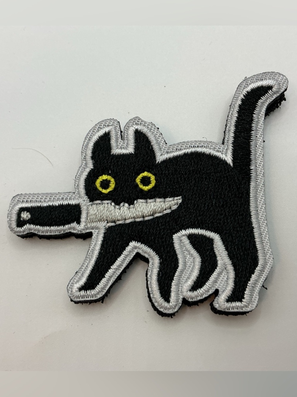 TACTICLE MORAL VELCRO PATCH CAT WITH KNIFE UNUSEX